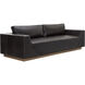 Anakin Light Oak / Tuscany Warm Black Leather Sofa